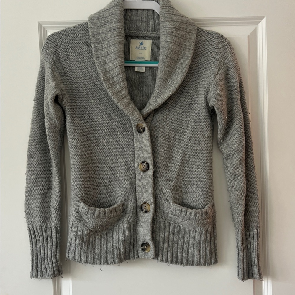 Aerie Women's Gray Cardigan Sweater